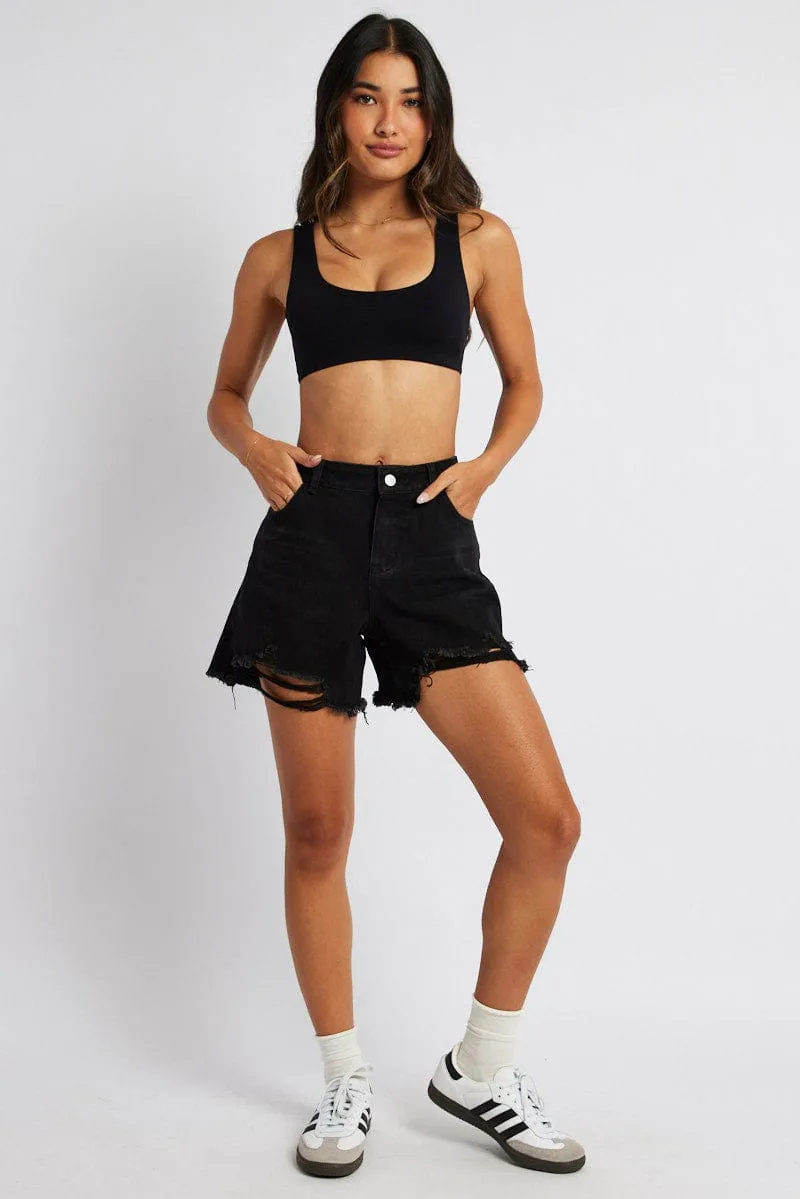 Black Bralette Scoop Neck Seamless sold by Ally Fashion product image thumbnail 3