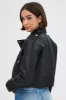 Black Faux Leather Biker Jacket Long Sleeves sold by Ally Fashion