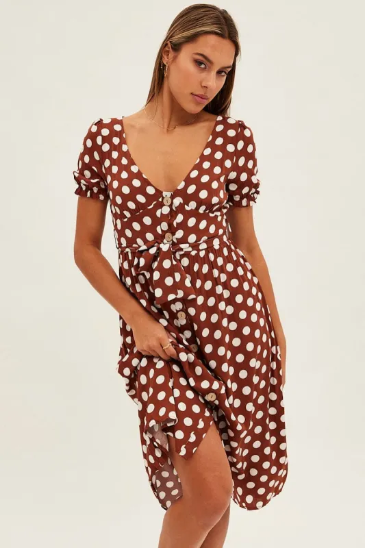 Polka Dot Midi Dress sold by Ally Fashion