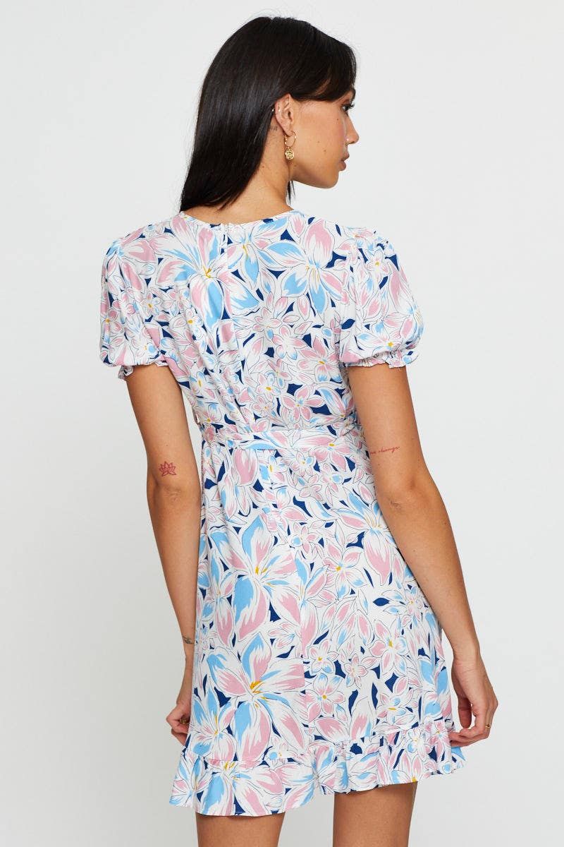 Print Mini Dress Short Sleeve Fit And Flare sold by Ally Fashion product image thumbnail 5