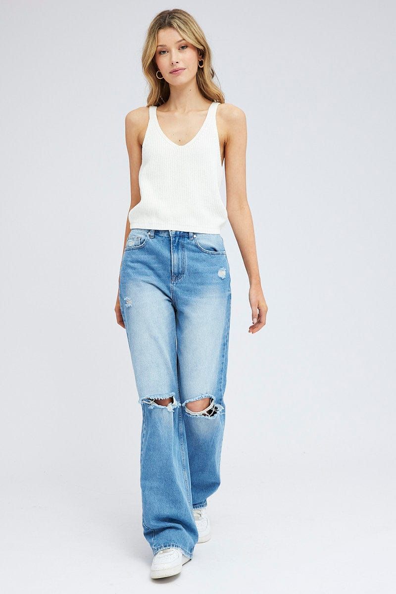 White V Neck Knit sold by Ally Fashion product image thumbnail 2