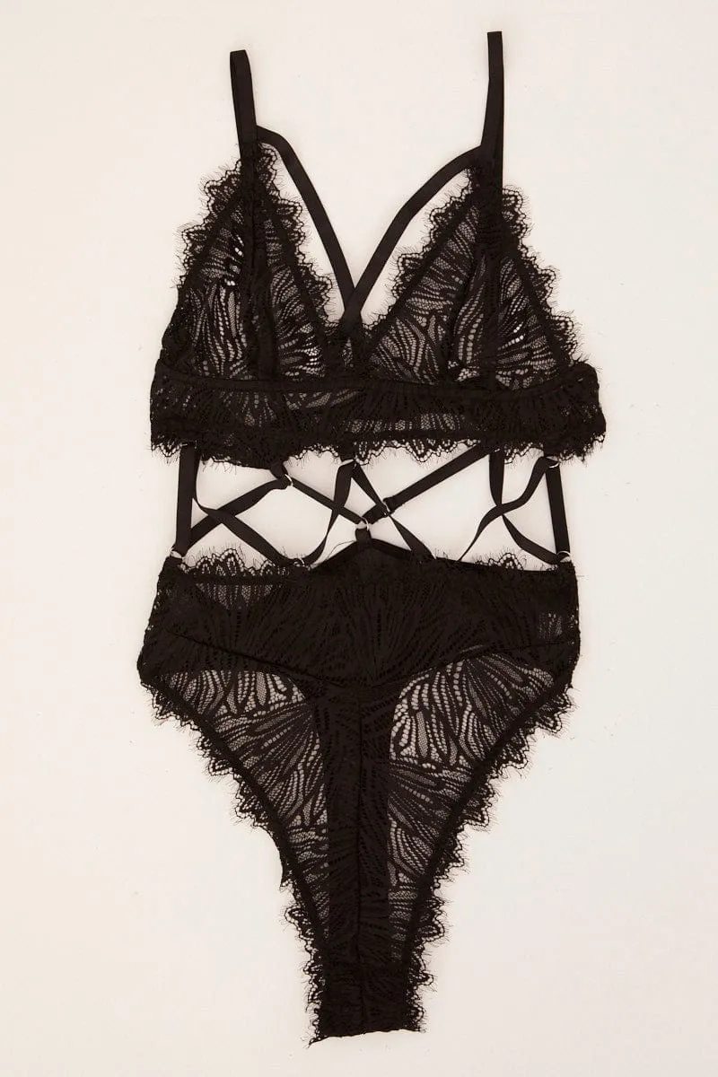 Black Lace Lingerie Set sold by Ally Fashion