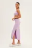 Purple Midi Skirt Bodycon Tie Contrast Ribbed sold by Ally Fashion