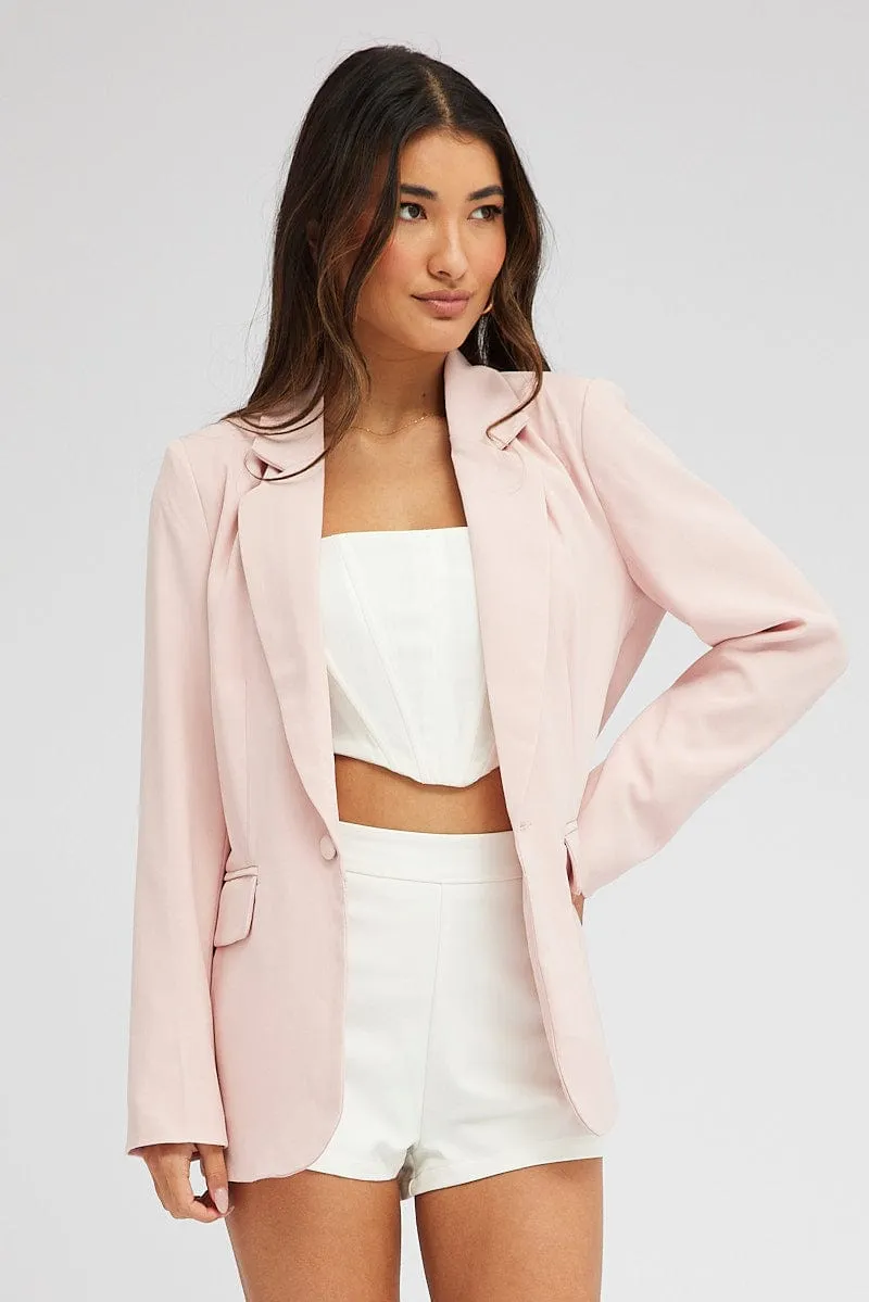 Pink Jacket Long Sleeve Collar Neck sold by Ally Fashion product image thumbnail 3