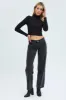 Black Straight Denim Jeans Low Rise sold by Ally Fashion