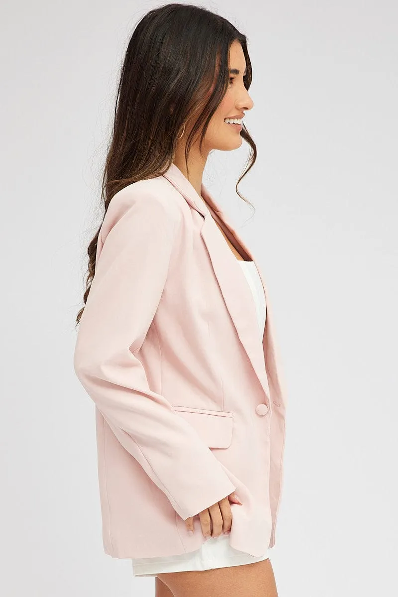 Pink Jacket Long Sleeve Collar Neck sold by Ally Fashion product image thumbnail 4
