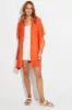Orange Short Sleeve Shirt Collared Longline sold by Ally Fashion