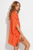 Orange Short Sleeve Shirt Collared Longline sold by Ally Fashion