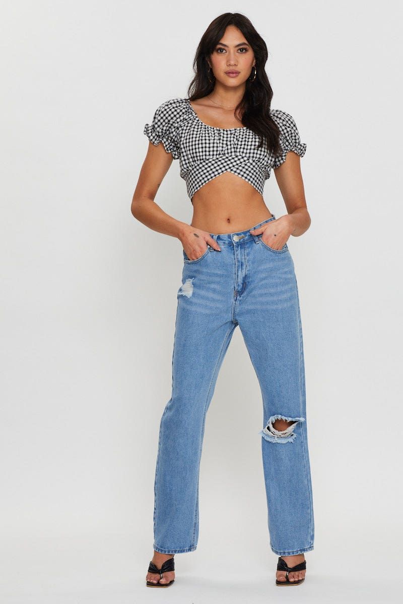 Check Crop Top Short Sleeve sold by Ally Fashion product image thumbnail 2