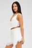 White Mini Skirt Asymmetric Lace sold by Ally Fashion