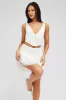 White Mini Skirt Asymmetric Lace sold by Ally Fashion