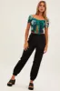 Green Floral Butterfly Top Short Sleeve Crop Mesh Bolero sold by Ally Fashion