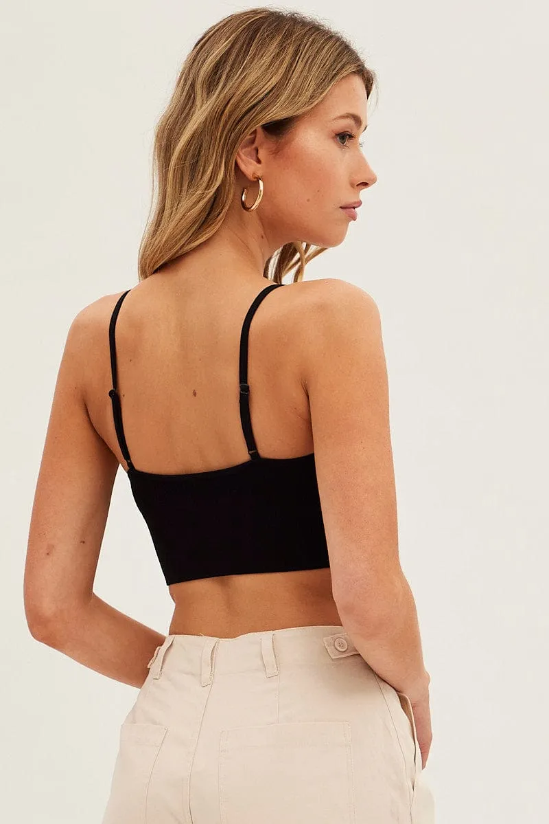 Black Bralette V Neck Seamless sold by Ally Fashion product image thumbnail 5