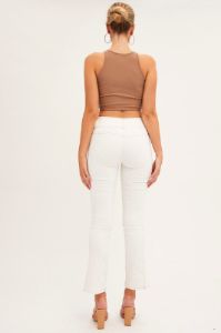 White Low Waist Belted Flared Jeans sold by Ally Fashion
