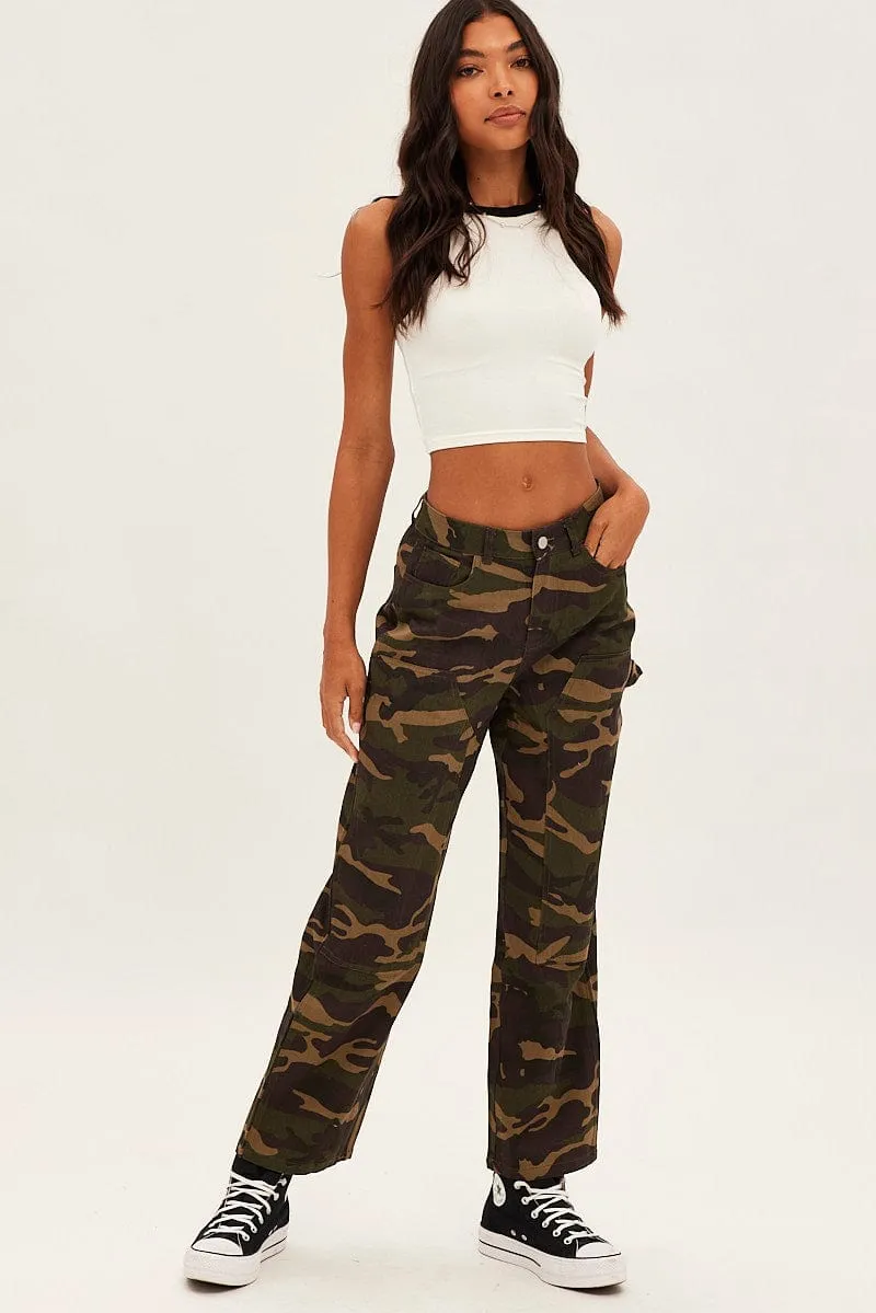 Green Camoflage Cargo Pants Relaxed sold by Ally Fashion product image thumbnail 3