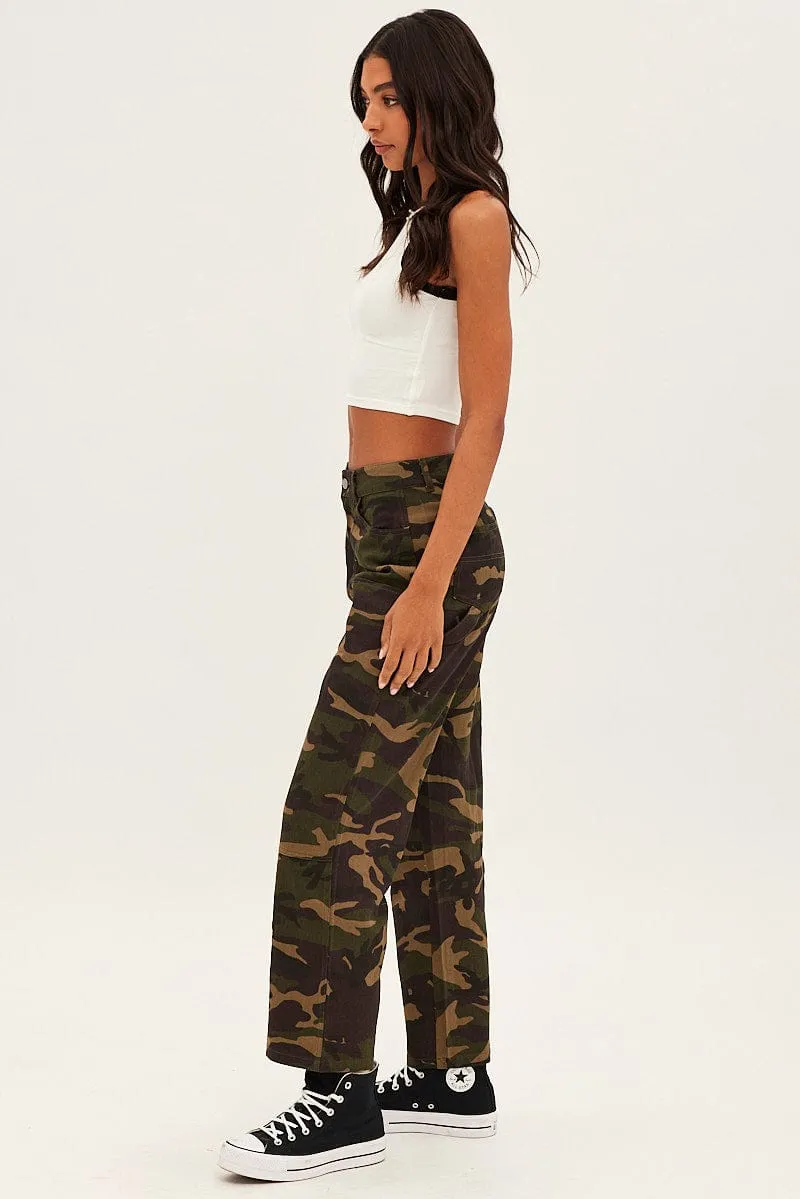 Green Camoflage Cargo Pants Relaxed sold by Ally Fashion product image thumbnail 4