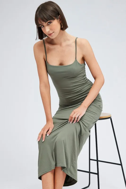 Green Supersoft Slim Fit Maxi Dress sold by Ally Fashion