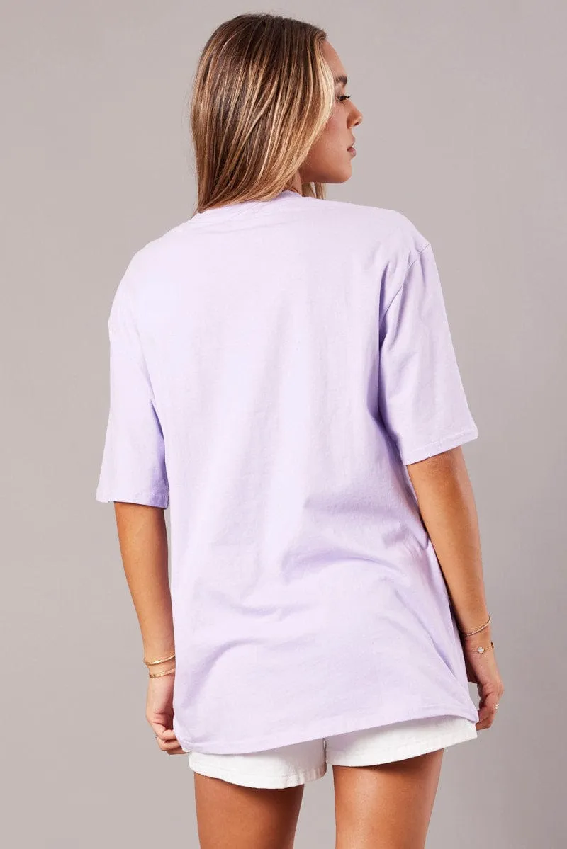 Purple Graphic Tee Short Sleeve sold by Ally Fashion product image thumbnail 5