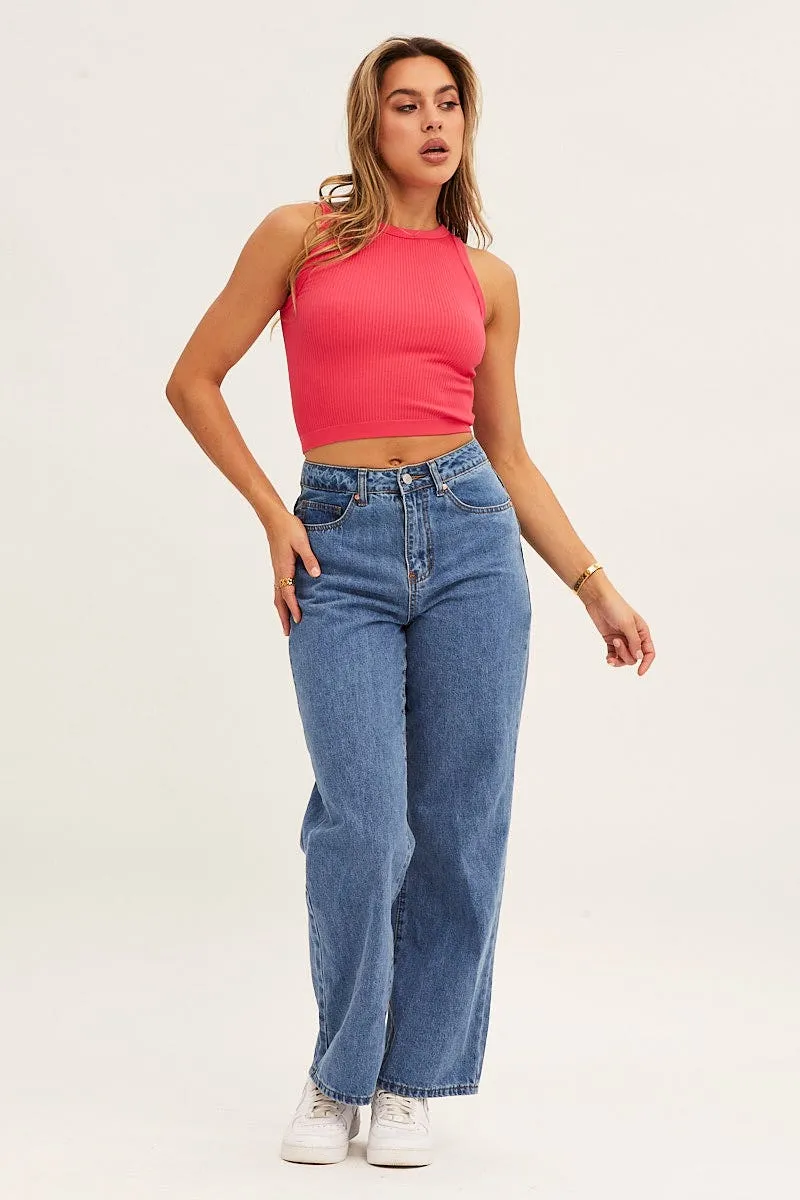 Red Tank Top Crew Neck Seamless sold by Ally Fashion product image thumbnail 2