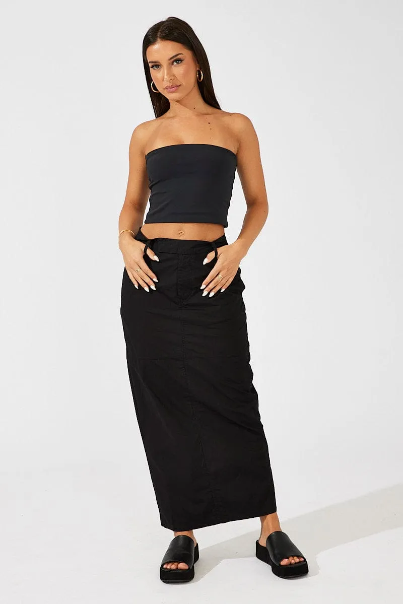 Black Maxi Skirt High Rise sold by Ally Fashion