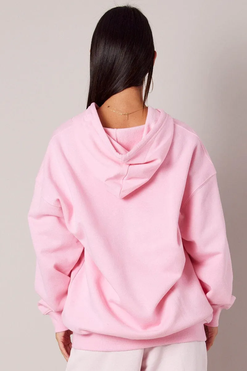 Pink Graphic Hoodie Sweater Long Sleeve sold by Ally Fashion product image thumbnail 5