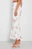 White Floral Maxi Skirt High Waist Fit & Flare sold by Ally Fashion
