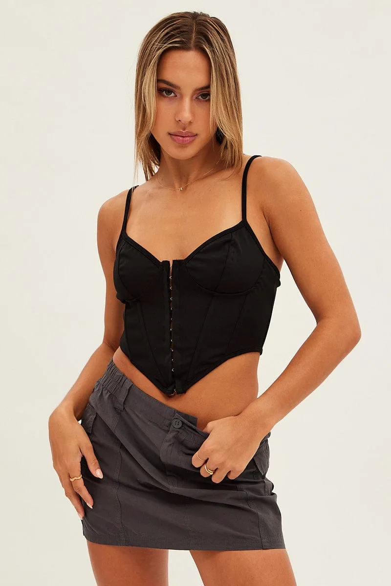 Black Corset Singlet Sleeveless Sweetheart Neck sold by Ally Fashion product image thumbnail 3