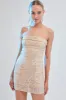 Gold Strapless Dress Mini Sequin Party sold by Ally Fashion