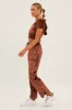 Brown Velvet Flared Hem Pants sold by Ally Fashion