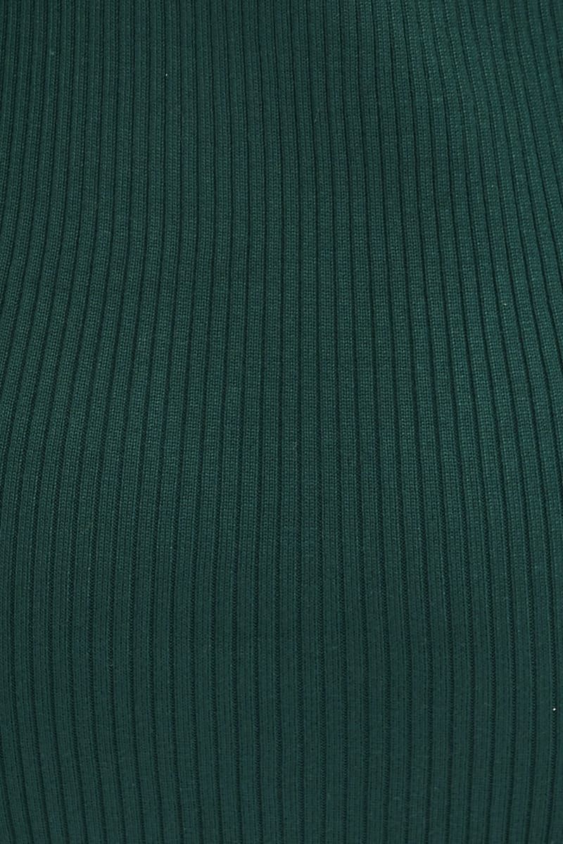 Green Knit Midi Dress Sleeveless Scoop Neck Bodycon Rib sold by Ally Fashion product image thumbnail 6