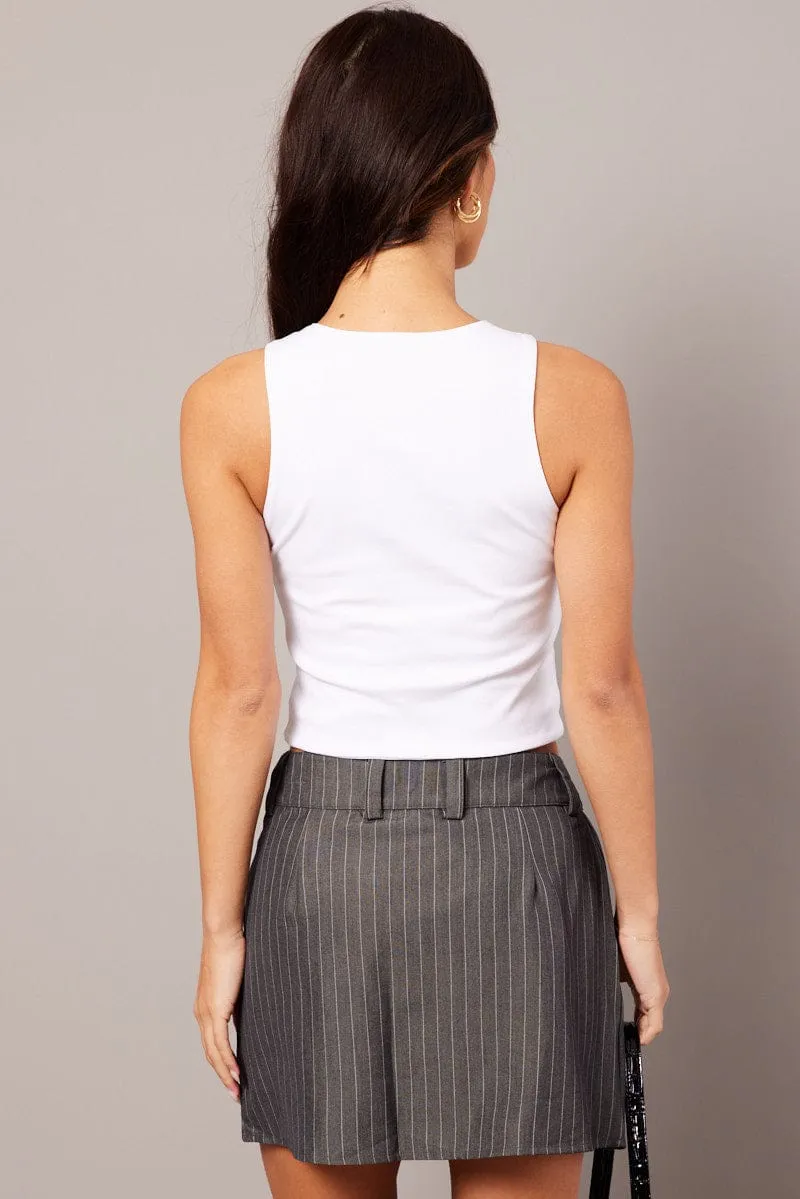 White Tank Top Sleeveless Cotton Span sold by Ally Fashion product image thumbnail 5