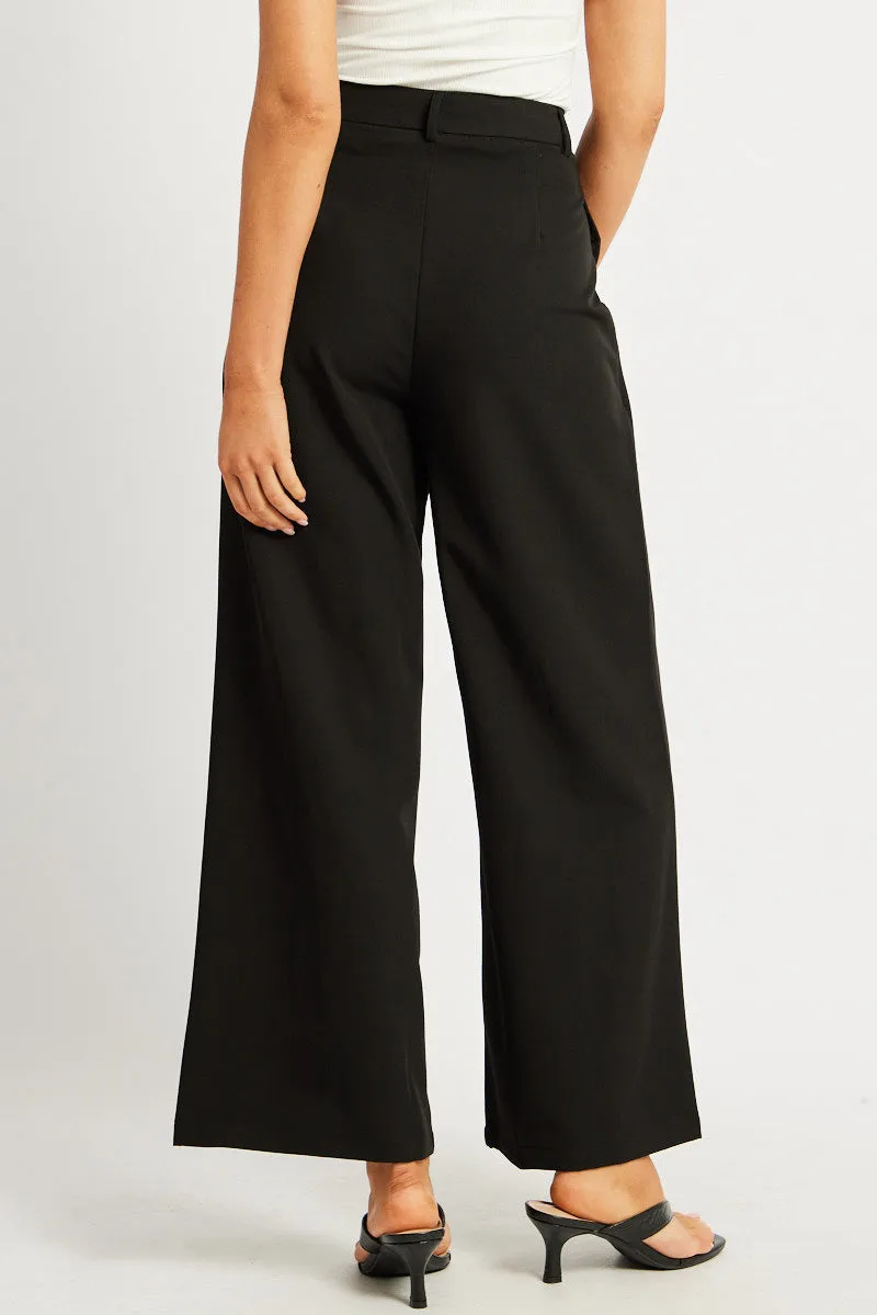 Black Wide Leg Pants Mid Rise sold by Ally Fashion product image thumbnail 5