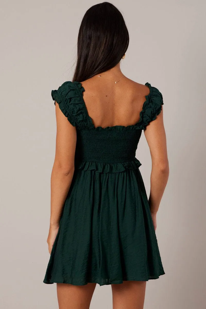 Green Fit And Flare Dress Sleeveless sold by Ally Fashion product image thumbnail 5