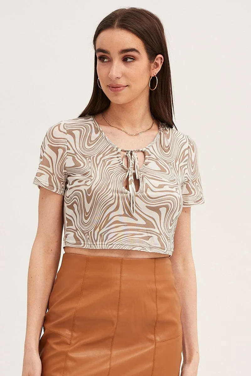 Abstract Print Top Mesh sold by Ally Fashion product image thumbnail 3