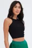 Black Tank Top Round Neck Croset Details sold by Ally Fashion
