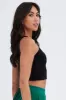 Black Tank Top Round Neck Croset Details sold by Ally Fashion