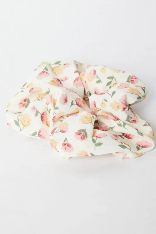 Pink Floral Scrunchie sold by Ally Fashion