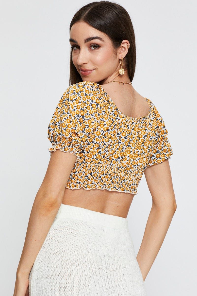 Print Crop Top Short Sleeve sold by Ally Fashion product image thumbnail 5