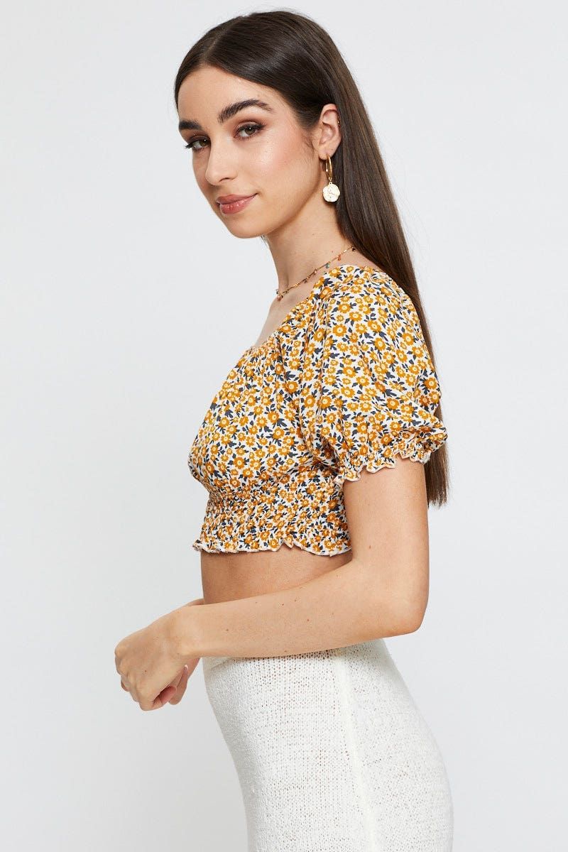 Print Crop Top Short Sleeve sold by Ally Fashion product image thumbnail 4