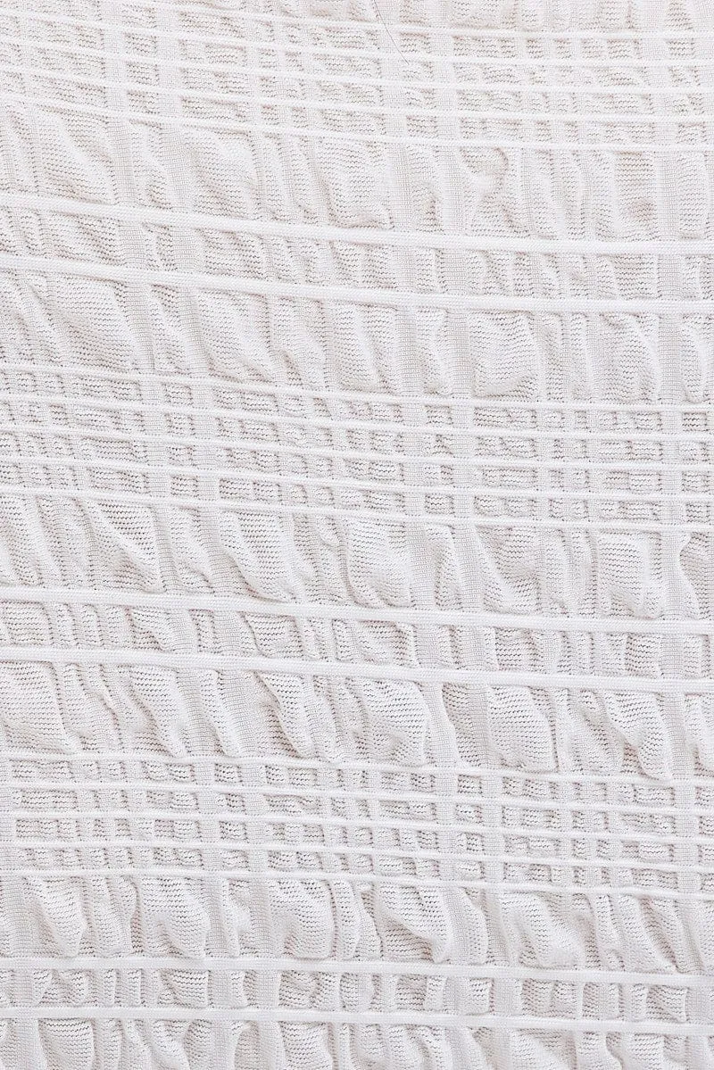 White Sheer Bodysuit Textured Long Sleeve sold by Ally Fashion product image thumbnail 5