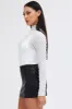 White Sheer Bodysuit Textured Long Sleeve sold by Ally Fashion