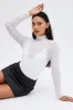White Sheer Bodysuit Textured Long Sleeve sold by Ally Fashion