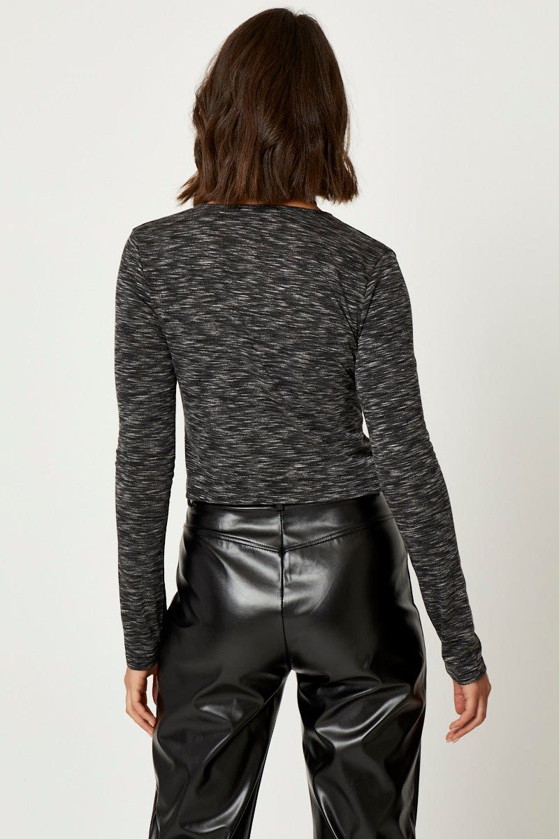 Black Keyhole Long Sleeve Top sold by Ally Fashion product image thumbnail 4