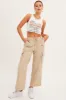Beige Cargo Pants Relaxed Wide Leg sold by Ally Fashion