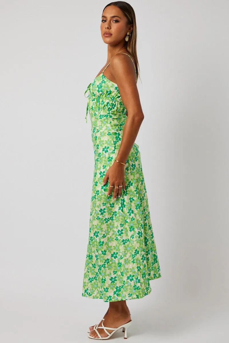 Green Ditsy Maxi Dress Strappy sold by Ally Fashion product image thumbnail 4