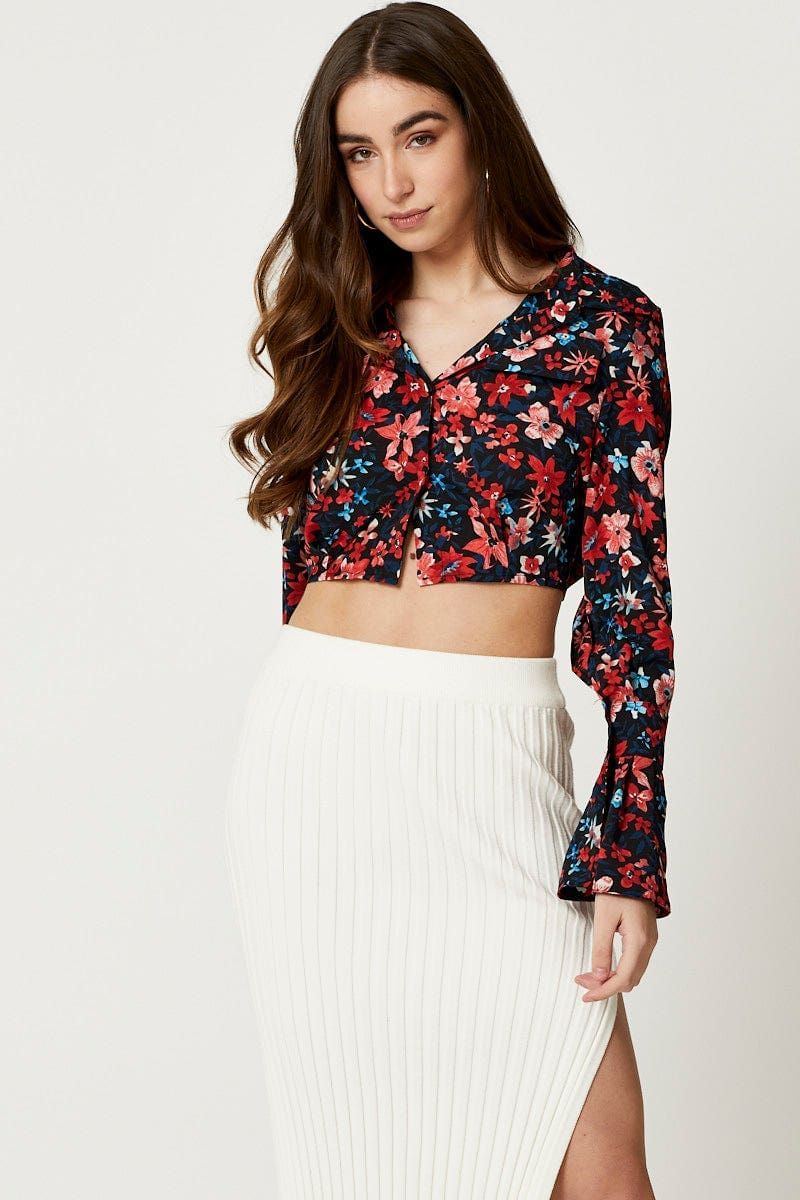 Print Long Sleeve Top sold by Ally Fashion