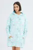 Green Cloud Print Cosy Blanket Hoodie PJ sold by Ally Fashion