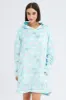 Green Cloud Print Cosy Blanket Hoodie PJ sold by Ally Fashion