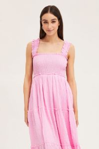 Pink Midi Dress Short Sleeve sold by Ally Fashion
