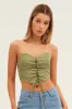 Green Lace Up Corset Top sold by Ally Fashion
